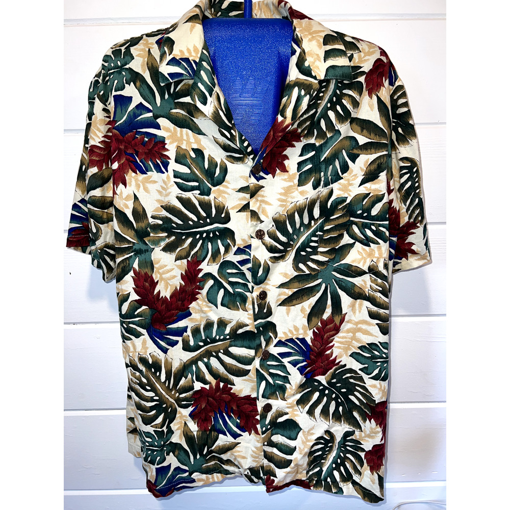 Mens Hawaiian Shirt Button Down Made in Hawaii‎ USA Tropical Print